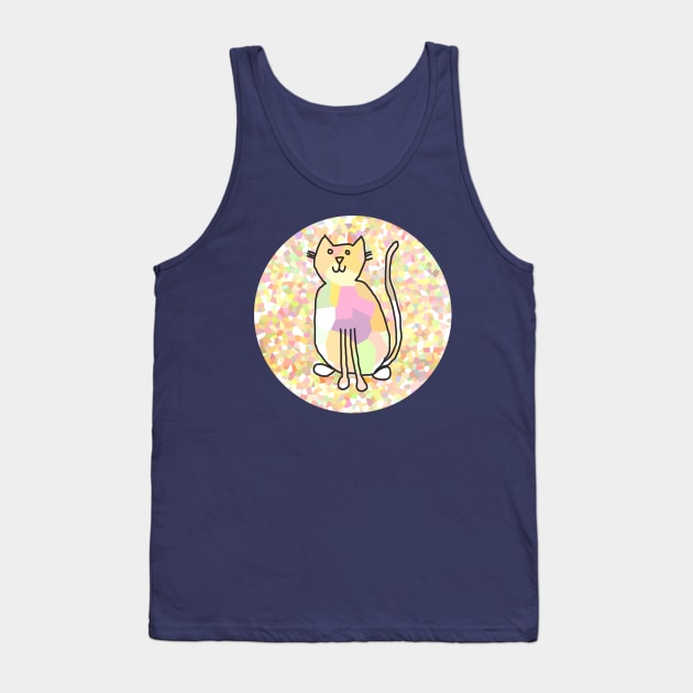 Cat on Pale Yellow Tank Top by ellenhenryart